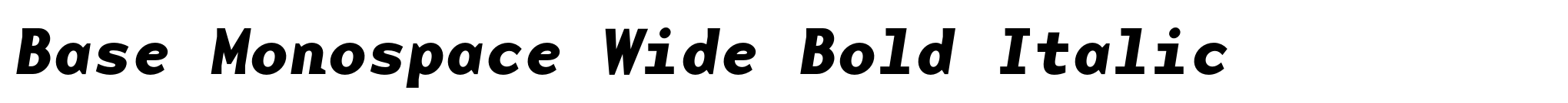 Base Monospace Wide Bold Italic image